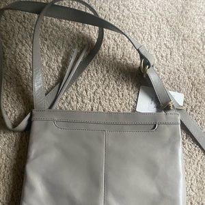 Hobo brand grey leather crossbody. New with tags.originally $168 selling $115